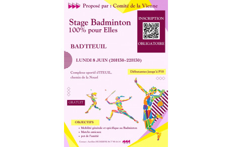 Stage Badminton - 100% pour Elles